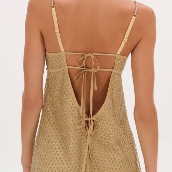 For Love And Lemons Dresses & Skirts - For Love And Lemons Gold Textured Mini Dress